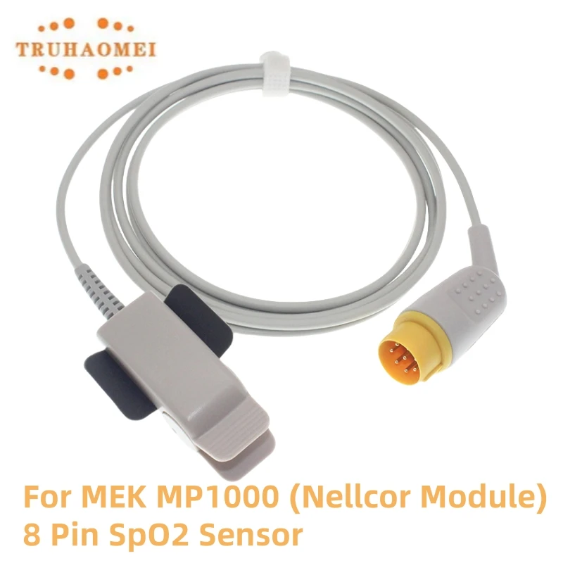 

8 Pin SpO2 Sensor For MEK MP1000 Reusable SAO2 Heart Rate Probe with Adult Child Neonates Veterinary Clip SpO2 Sensor