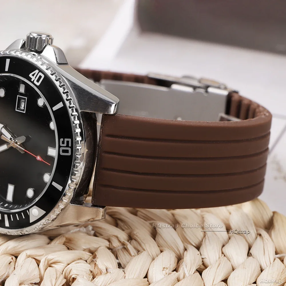 سيليكون ساعة مطاطية حزام الفرقة نشر مشبك 18 مللي متر 20 مللي متر 22 مللي متر 24 مللي متر ل Seiko استبدال حزام الإفراج السريع الرياضة حزام الساعات