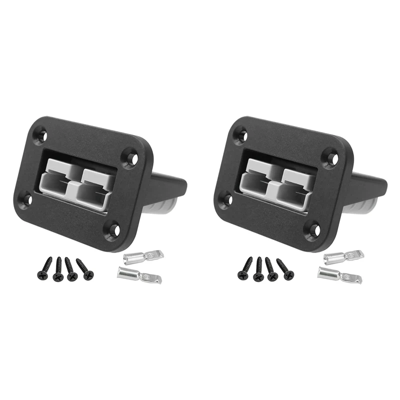 2X Flush Mount 50 Amp For Anderson Plug Mounting Bracket Panel Cover For Caravan Truck Camper Boat