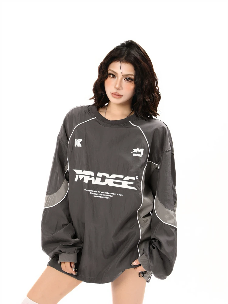 

Водонепроницаемый американский функциональный свитшот свободного кроя в стиле Color Block для активного отдыха, универсальный, серия Mountain, для осени