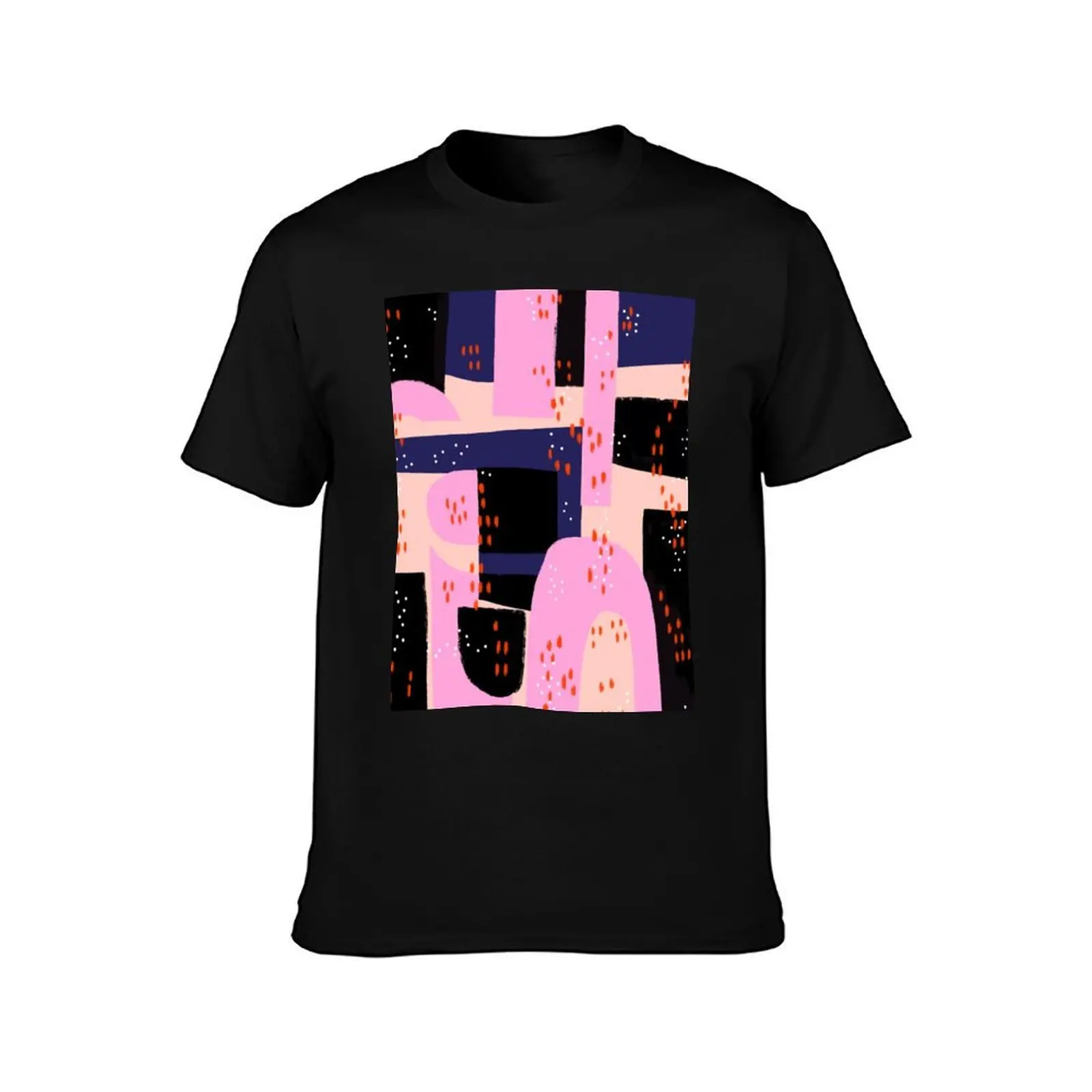 Memphis Inspired 80s Abstract T-Shirt Big and Tall Basic Tee Shirt T-Shirt