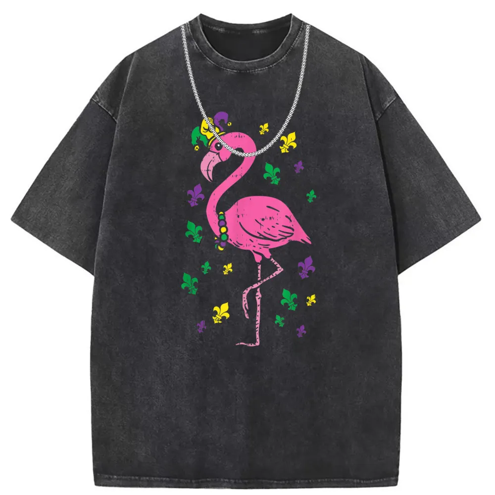 Jester Pink Flamingo Bird Animal Printed Man T-shirts Classic Women's Sweatshirts Long Sleeve Tshirts Men Family Sportswears