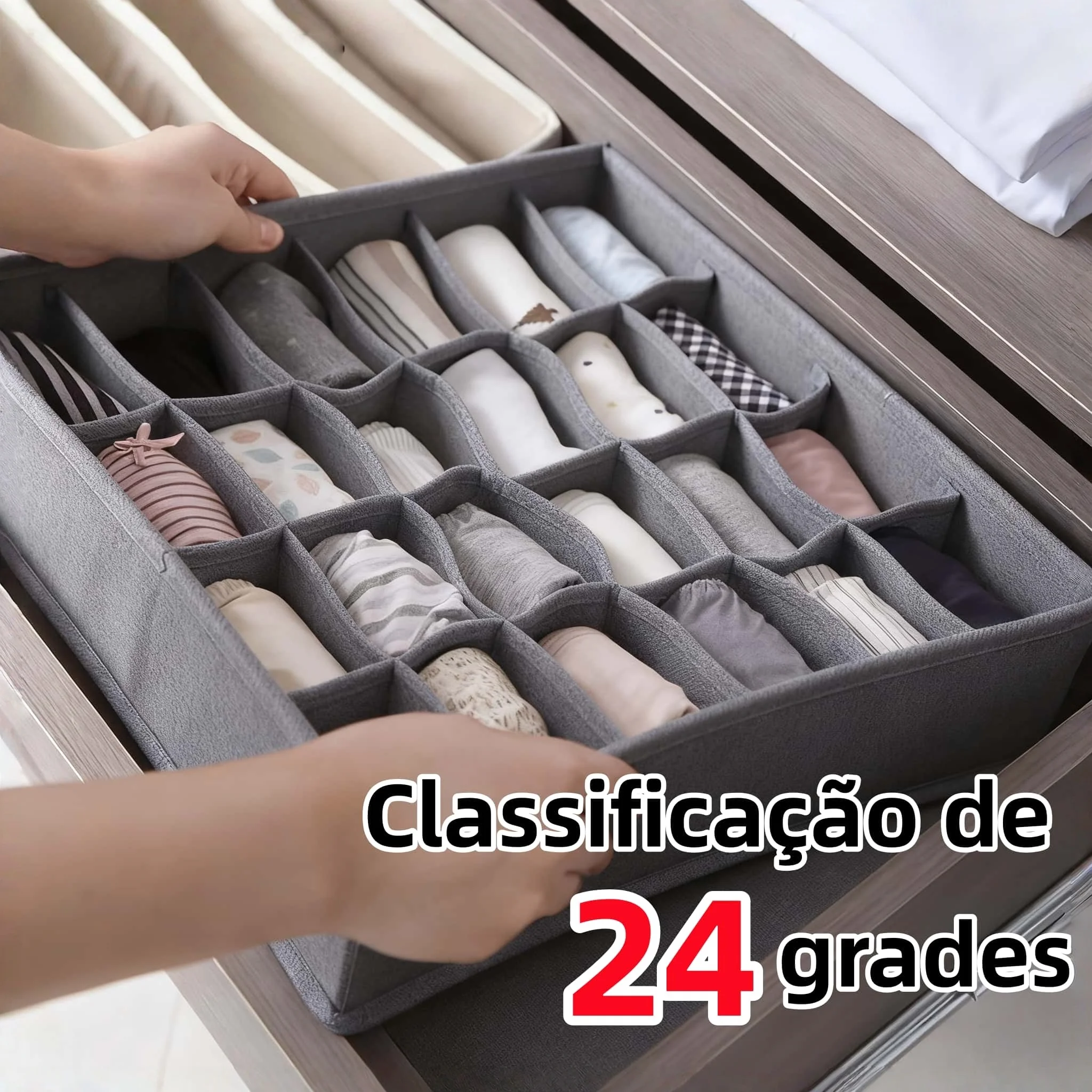 24 Partitions Foldable Underwear Organizers Hive Drawer Organizers