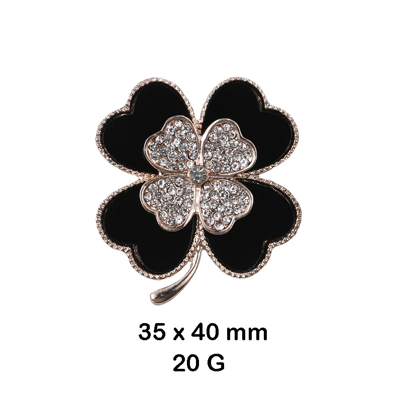 WEIMANJINGDIAN Brand Green Four Leave Clover Irish Shamrock Lucky Crystal Brooches and Lapel Pins Collections