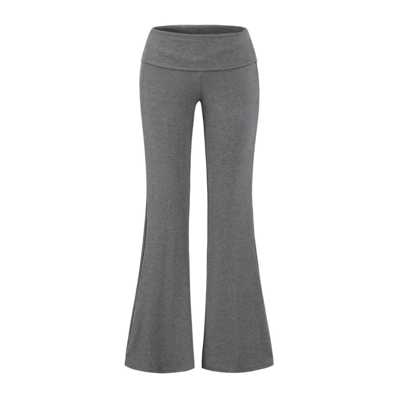 Pantalon d'été décontracté en soie glacée pour femmes, légèrement évasé, à la mode, individuel et confortable
