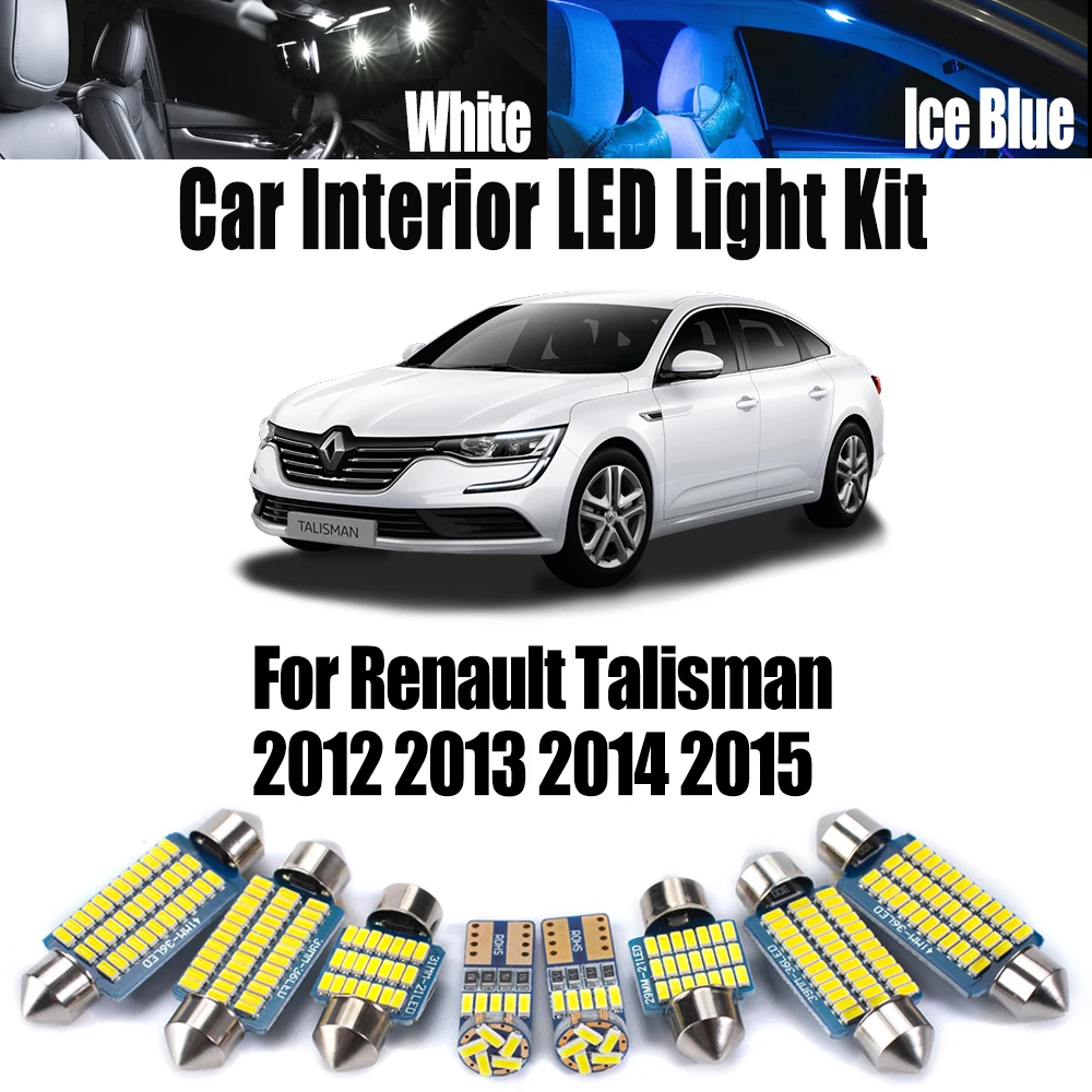 

17 шт. Canbus светодиодный внутренний купол для чтения багажа, карта, дверные лампы, комплект для Renault Talisman 2012 2013 2014 2015, автомобильные аксессуары