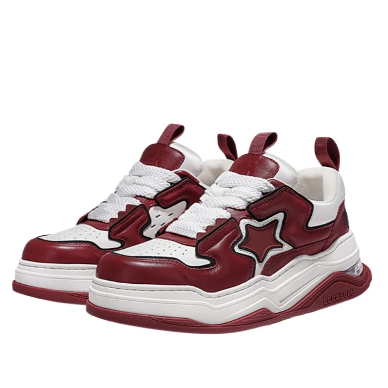 

Genuine Leather Casual Sports Shoes for Men's/Women's European Fashion Thick Bottom Comfortable Breathable Couple Increase Shoes