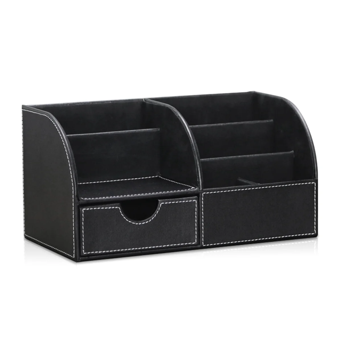 

Gfc-Office Desk Organizer with Drawer, Desk Organizers and Accessories with Pen Holder Cute Remote Control Holder Black