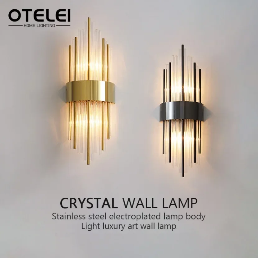 

Modern Crystal Wall Lamp Living Rooms Bedrooms Staircases Corridors Home Lighting Hotels Villas Lobbies Background Decor Light