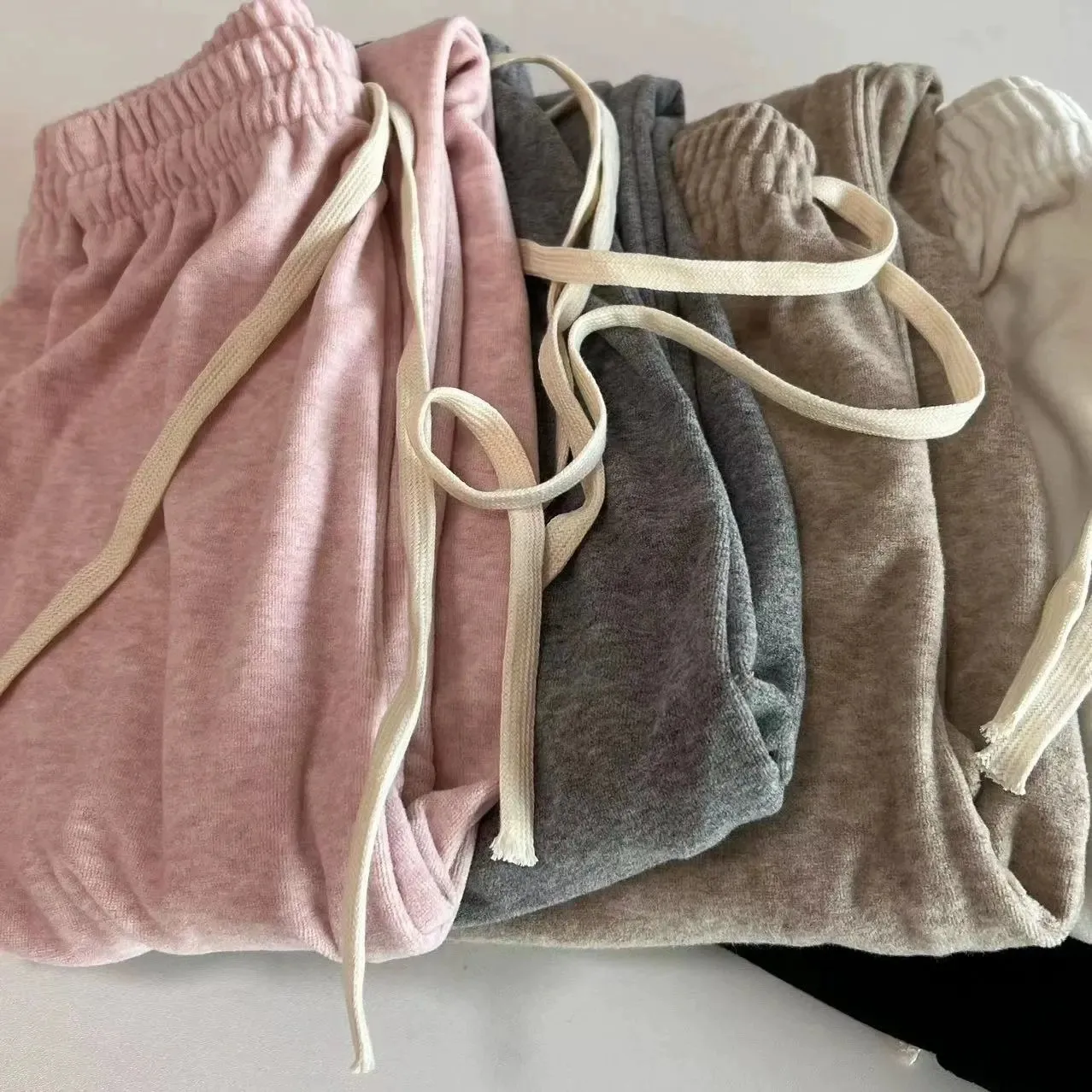 Pantalon large en cachemire pour femme, serviette blanche lait, pantalon chaud décontracté, vadrouille droite, surintendant ser, proximité des femmes, wstring