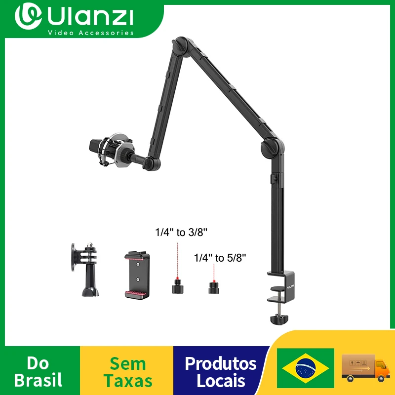 VIJIM LS24 Desktop Microphone Stand 360° Adjustable Suspension Boom Mic Arm With 1/4 Screw Photography Studio Supplies