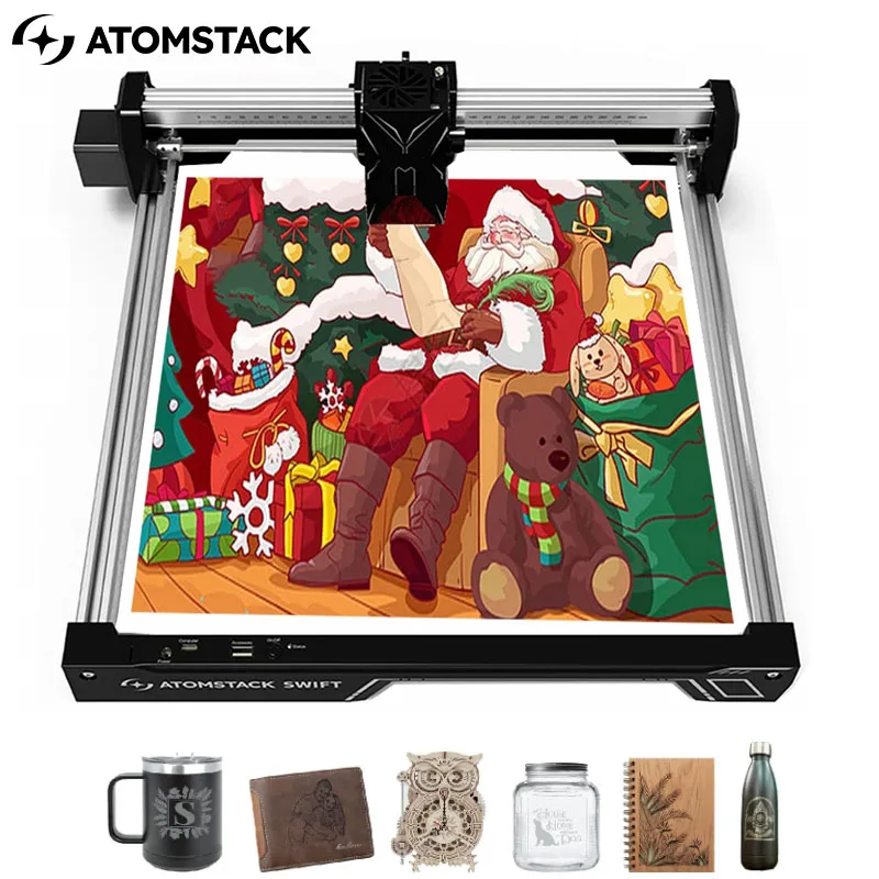 

ATOMSTACK Swift 7W Laser Cutting Machine WiFi Controlled CNC Desktop 0.06 X 0.08 Mm Spot For Wood Leather Marble Laser Engraver
