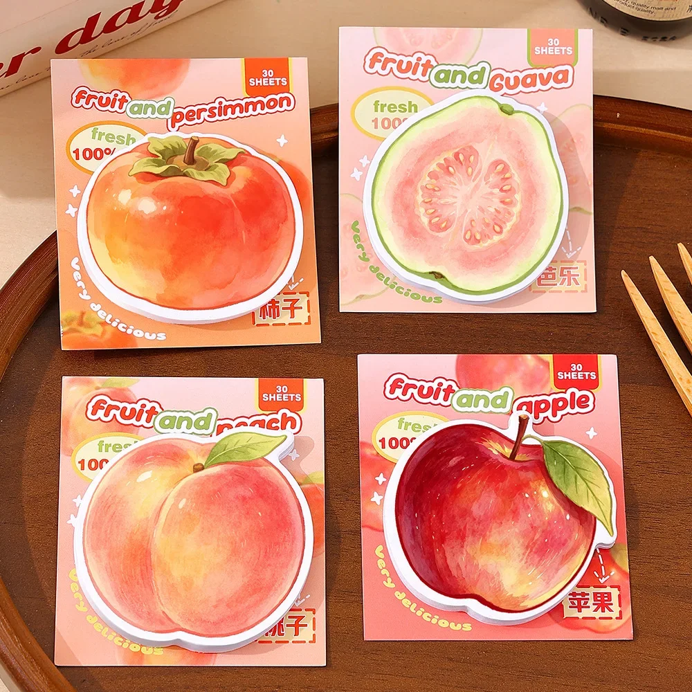 Cute Fruit Shaped Sticky Notes Guava Apple Peach N Times Reusable Tear Off Notepad for Kids Student Gift