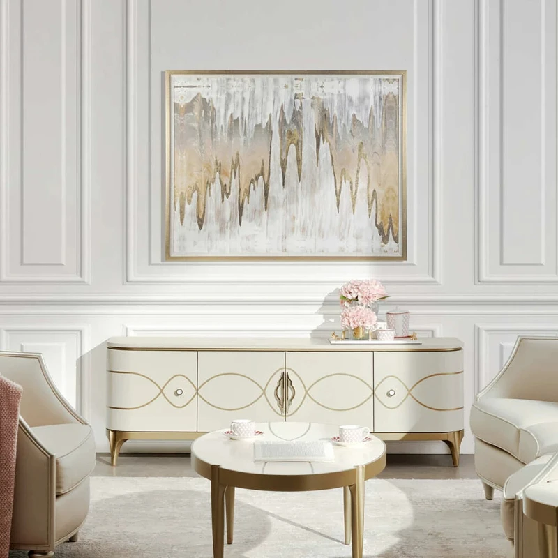YJQ living room TV cabinet light luxury high-end French household side table coffee table