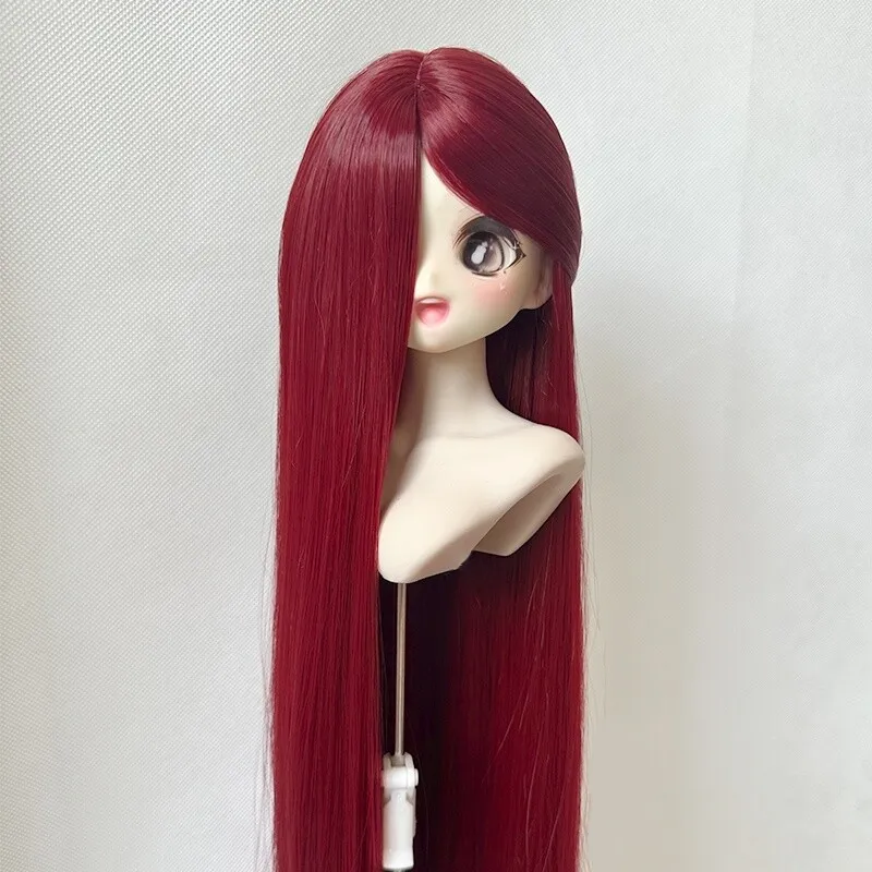 Doll's Wig for 1/3 1/4 1/6 Bjd Doll Long Bangs Straight Hair Soft Silk Dress Up Girl Toys Play House Doll Accessories, No Doll