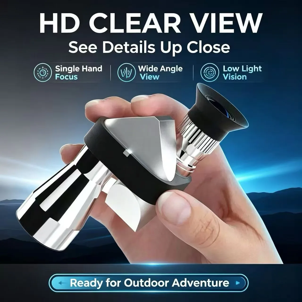 Mini Portable High-Power Monocular Telescope Corner Binoculars with Low-Light Night Vision High-Definition for Outdoor Observati