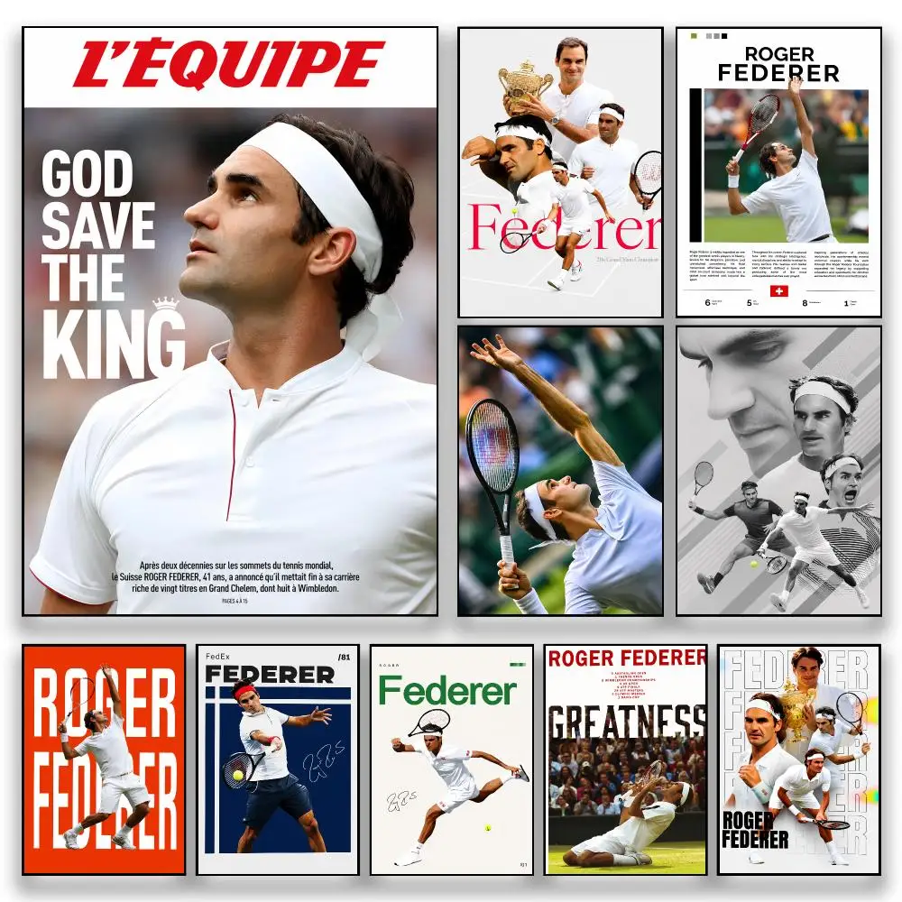 Sports R-Roger Federer Legendary Champion Tour New Poster HD Wall Decor for Bedroom Living Room Dorm Bar Cafe Gift