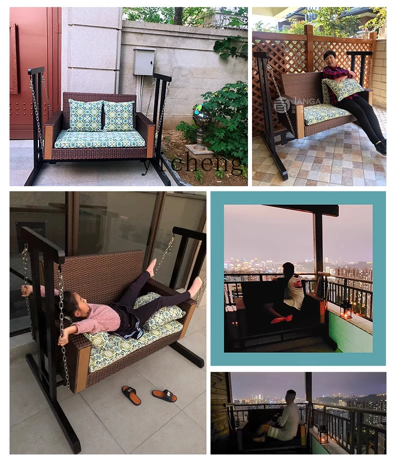 

Garden Swing Rocking Chair Outdoor Garden Leisure Rattan Swing Chair Homestay Balcony Lazy Chair