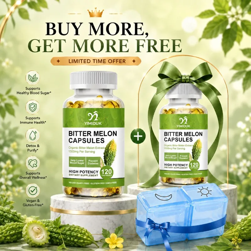 Bitter Melon Supplement, with Ginseng & Chromium Picolinate, Support Glycemic Health, Pancreatic Function, Overall Vitality