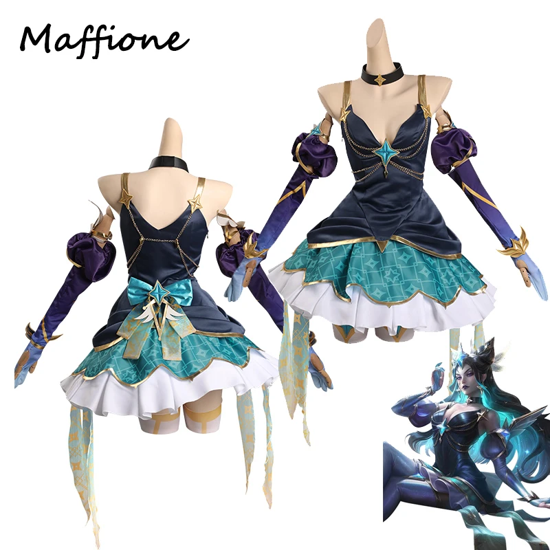 

LOL Cos Syndra Star Guardian Mythmaker Irelia Cosplay Anime Costume Dress Outfits Fantasitc Skirts Halloween Carnival Party Suit