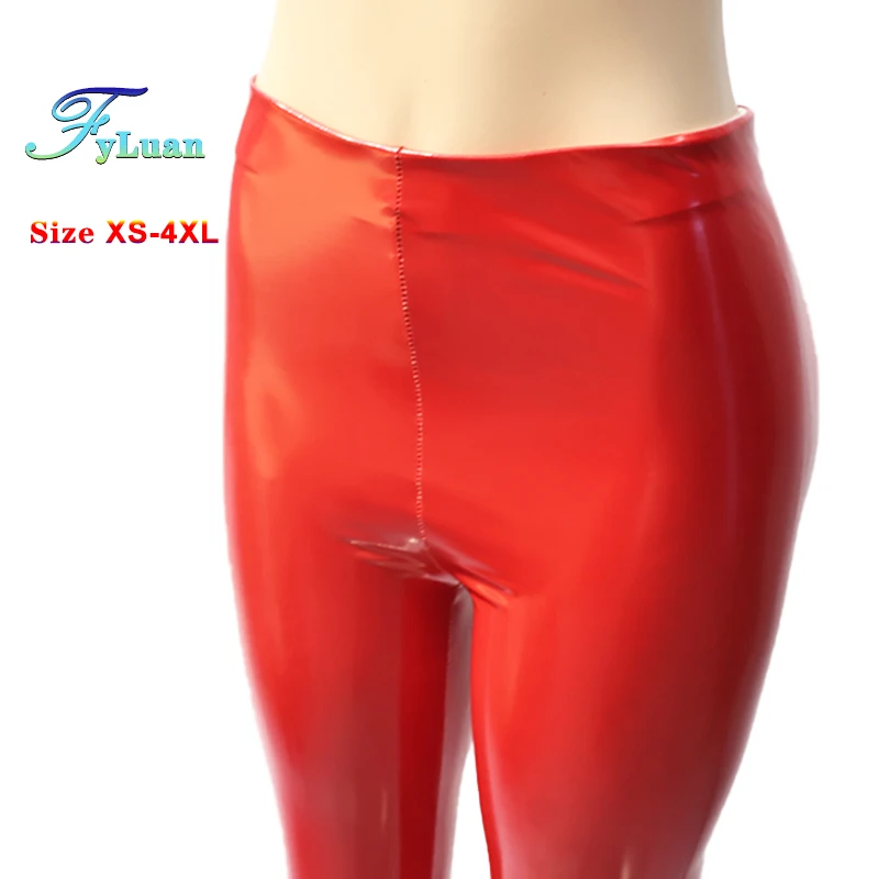 Nieuwe dames strakke broek exotische bodycon broek met elastische band sexy butt-lifted kunstleren broek voor feest elastische broek