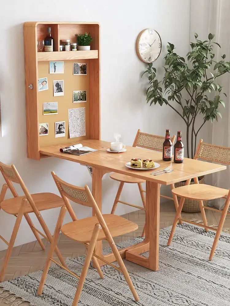 Folding Table Hanging on The Wall Small Family Bar Multi - Functional Invisible Telescopic Dining Household