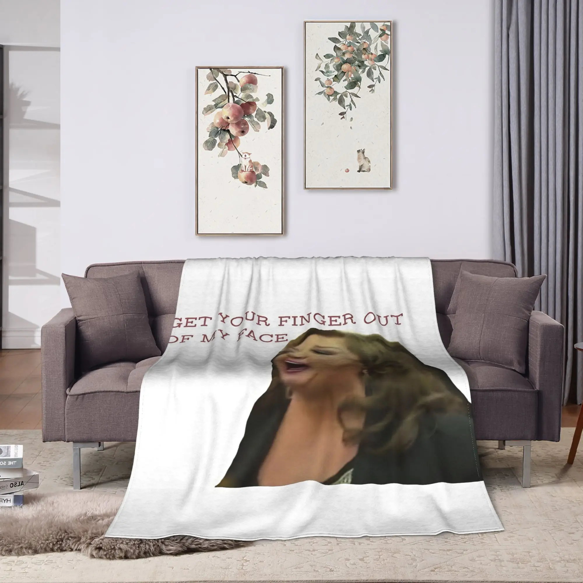 Get your finger out of my face! Super Warm Blanket  Picnic Plush Bedding Throws Couch Chair Flannel Bedspread Sofa Bed Cover