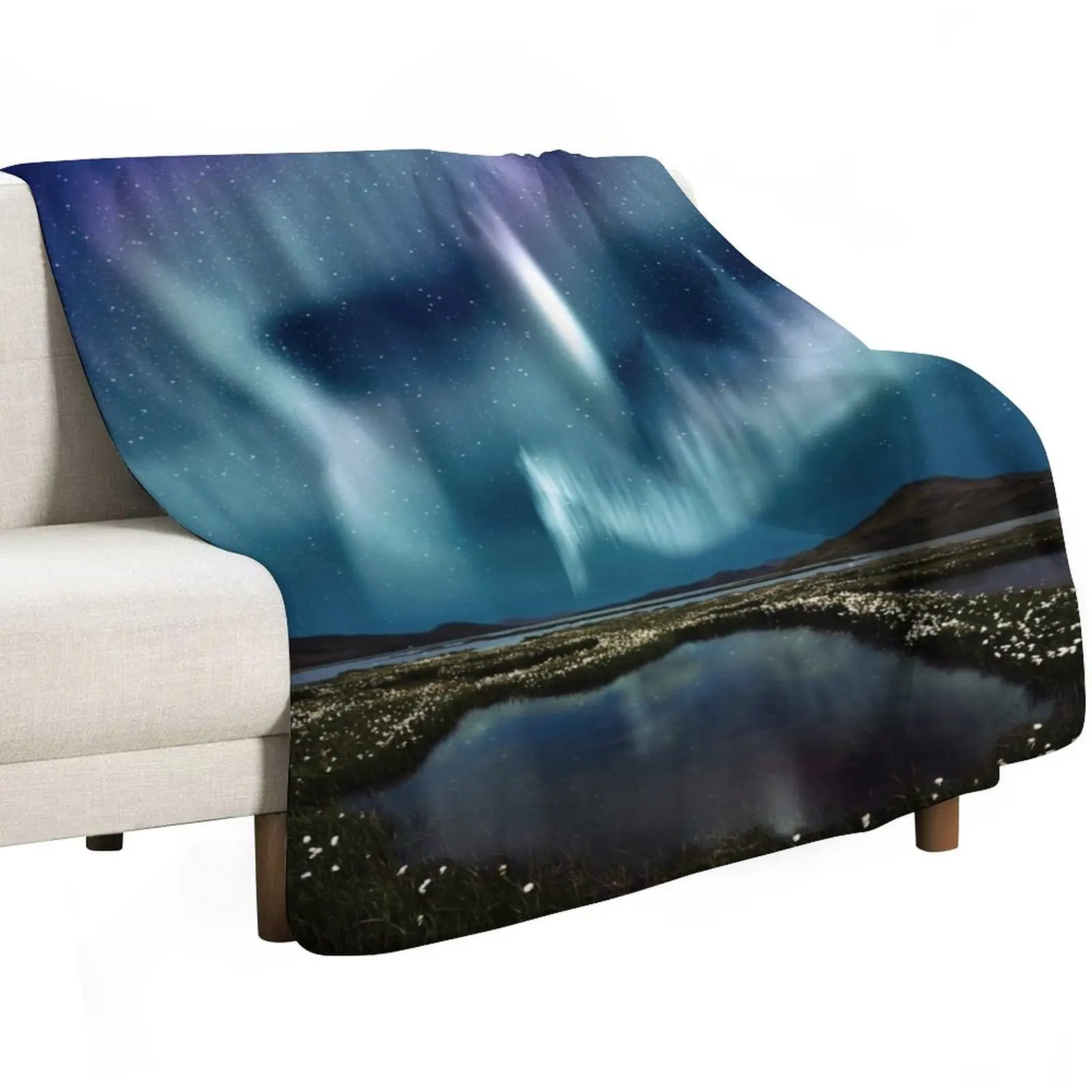 Northern Lights Throw Blanket Summer Flannel Designers Giant Sofa Camping Single Blankets