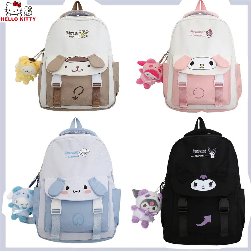 

Sanrio Kawaii рюкзак Kuromi Cinnamoroll сумка-мессенджер мультфильм большой емкости Наплечные сумки Сумка для студентов школы Спорт подарок