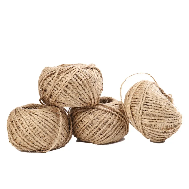 2 Strands of 0.15cm Natural Jute Rope for Wedding Party Student Creative Handmade Decoration Rope Tag Rope 30m Hemp Ball Craft