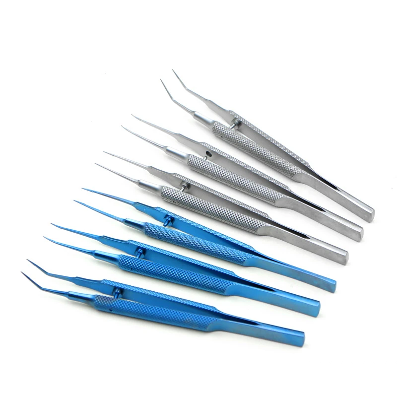 Ophthalmic microsurgical forceps, stainless steel toothed platform forceps, eye forceps, surgical instruments