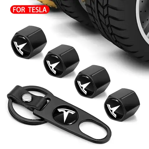 For Tesla Car Tire Wheel Valve Caps Cover Suede Car Key Chain Ring Keychain Model Y 3 Roadster Bonina 3 2021 Roadster Cybertruck