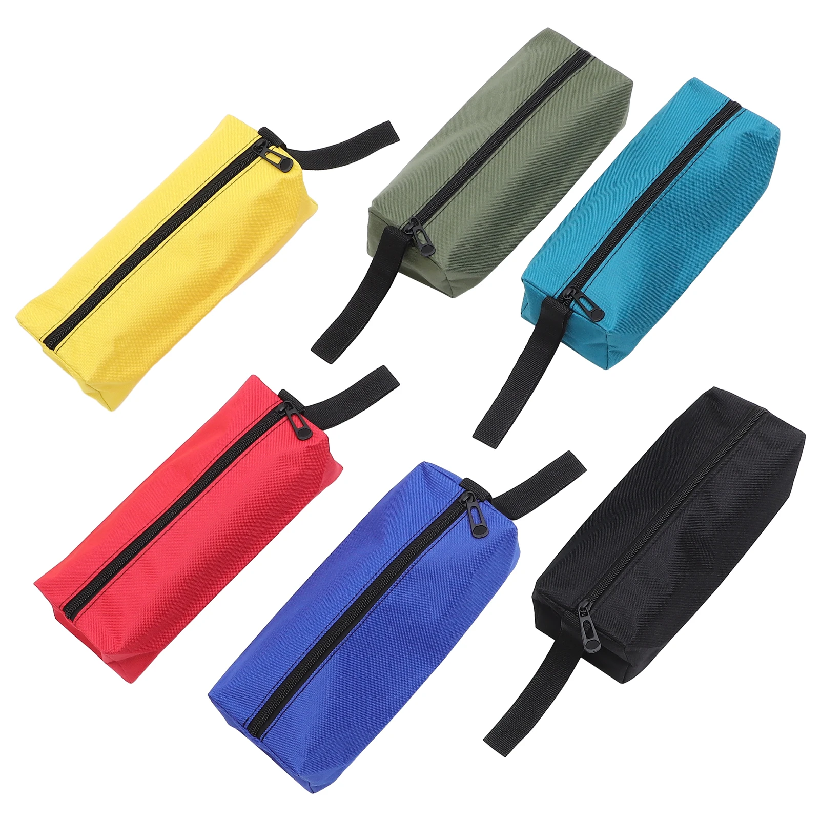 

6 Pcs Waterproof Tool Bags 600D Oxford Multifunctional Storage Pouches Lightweight Durable Zipper Black Blue Red Yellow Green