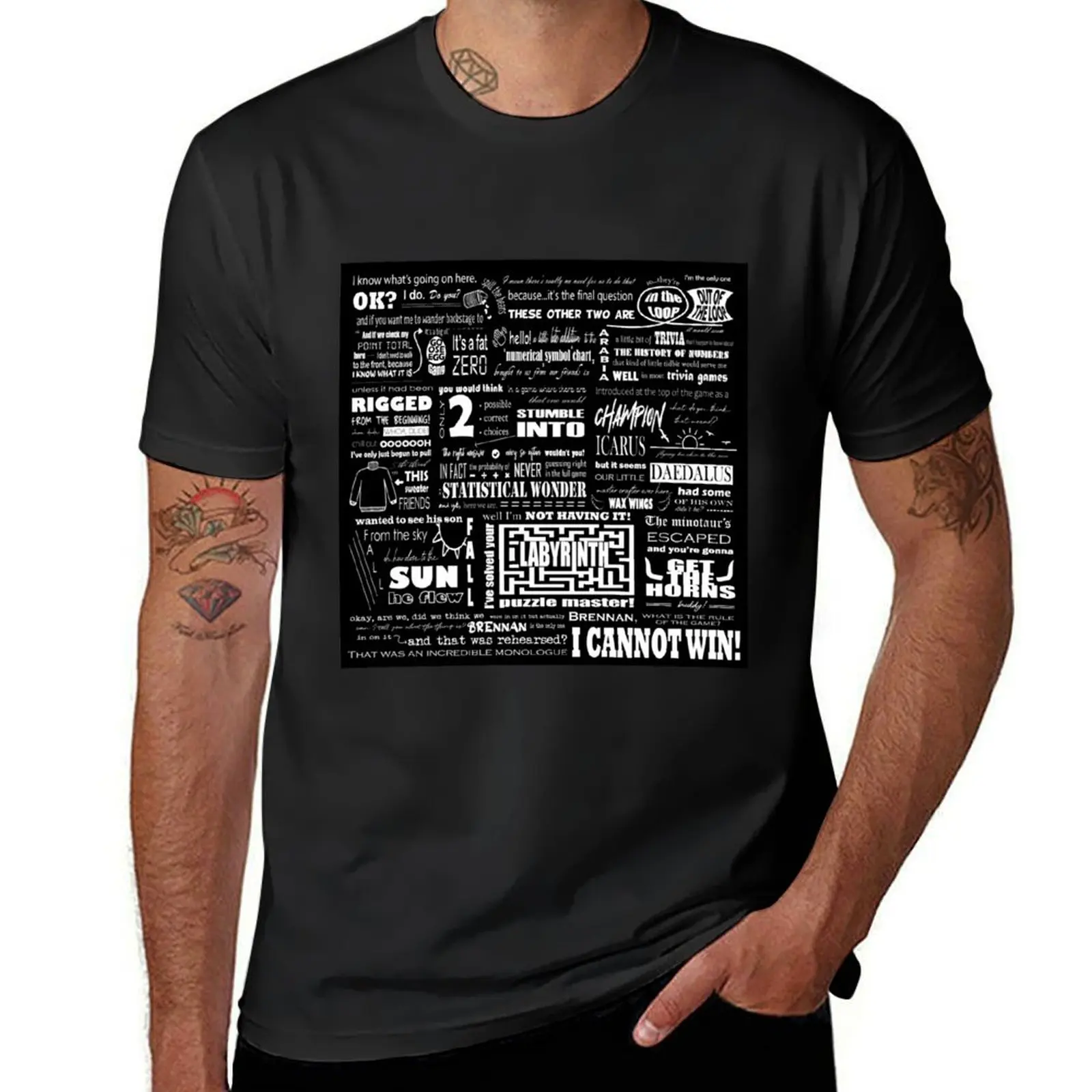 

Brennan Cannot Win - White on Black T-Shirt blue lock vintage cute tops valentines clothes Short sleeve tee men