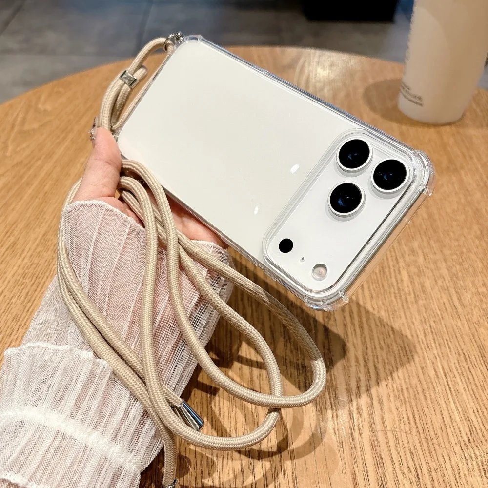 Crossbody-Lanyard-Klarsicht-Handyhülle für iPhone 18 17 16 15 14 13 12 11 Pro Max XR Xs 7 8 Plus Stoßfeste Silikon-Soft-TPU-Hülle – Detail 12
