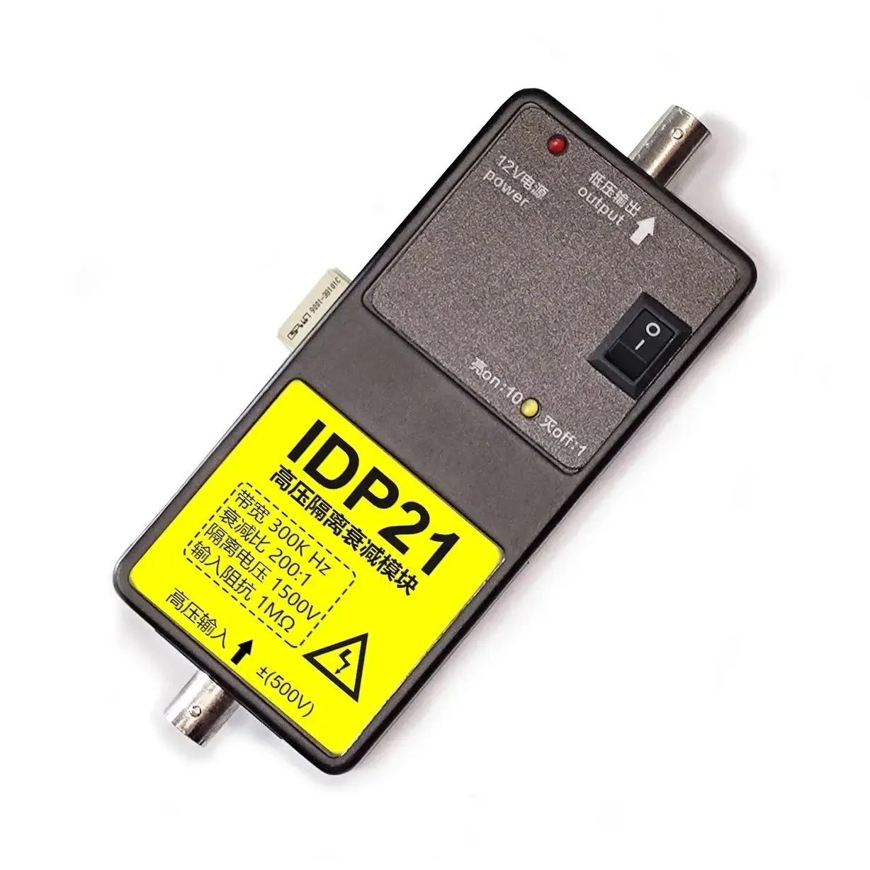 

Model Idp21 , Oscilloscope High Voltage Probe, Isolation , 300khz, 500v. Universal Attenuation Probe, 200:1 / 20:1