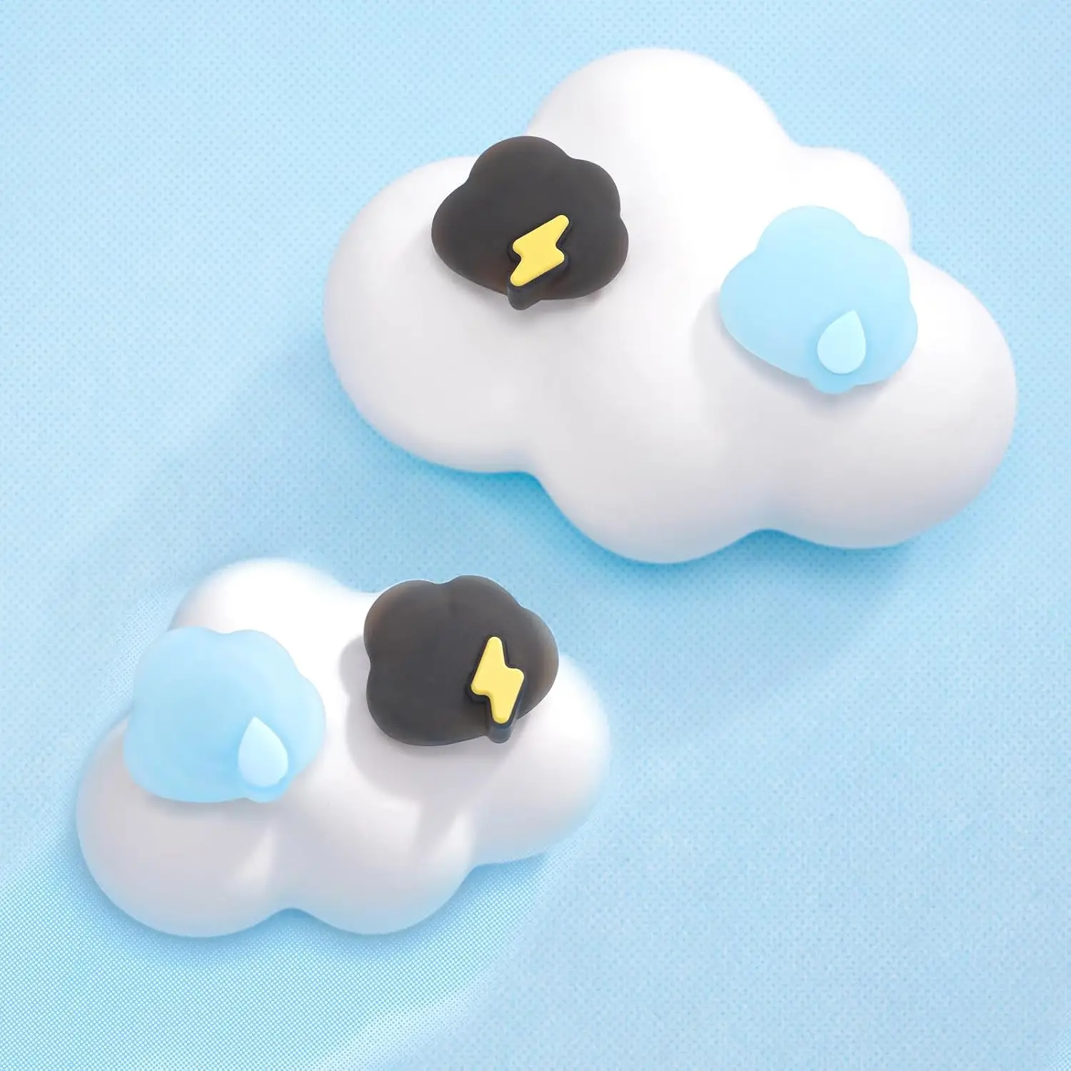 GeekShare Weather Mood Silicone Joystick Caps Compatible with Nintendo Switch/OLED/Lite, Lightning Rain Cloud Design , 4PCS view 2
