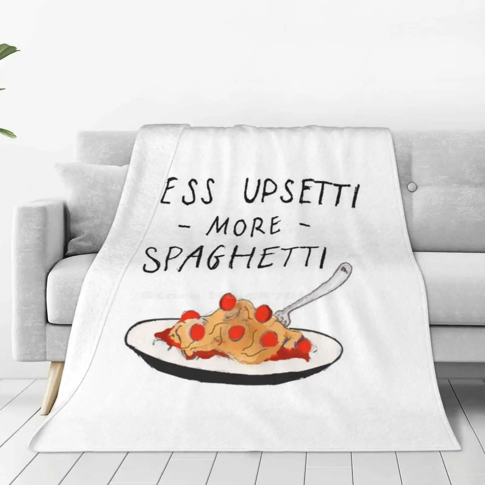 Less Upsetti More Spaghetti Latest Super Soft Warm Light Thin Blanket Food Tumblr Internet Quote Humour Funny Less Upsetti More