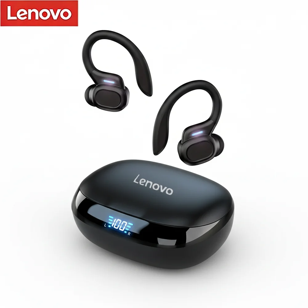 Оригинальные беспроводные спортивные наушники Lenovo с Bluetooth, с креплением на ухо, для бега, внутриканальные.