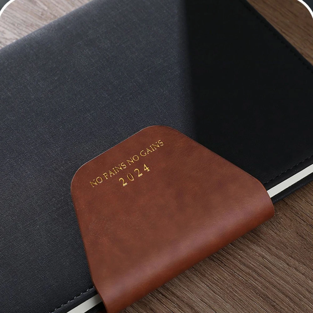 (Can Engrave Logo) A5 Leather Buckle Business Notepad, Work Meeting Record Book, Student Subject Notebook, Diary,  Excerpt