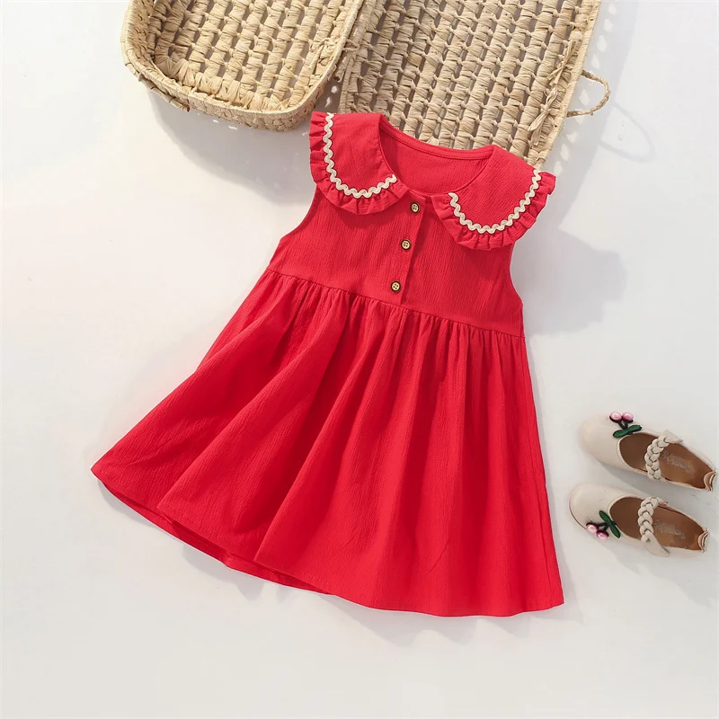 Jumping Meters 3-8T Collar Sleeveless Summer Princess Girls Dresses Party Birthday Frocks Children\'s Costume Baby Dresses