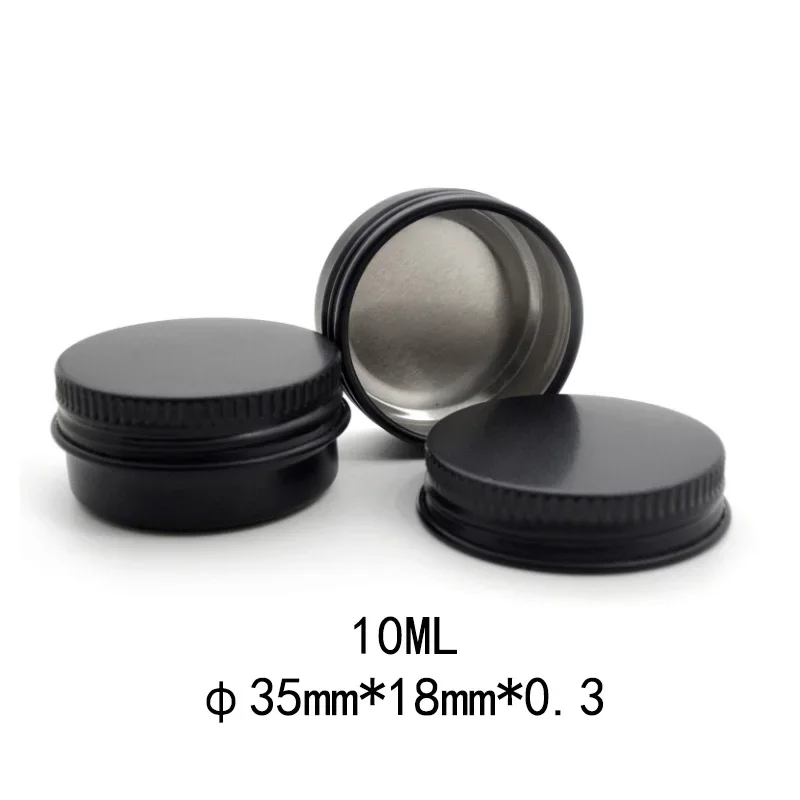 20pcs 10ml-100ml Black Tin Box Lip Balm Sample Aluminium Tin Jars Candle Box Tea Cans DIY Metal Gift Box For Packaging Container