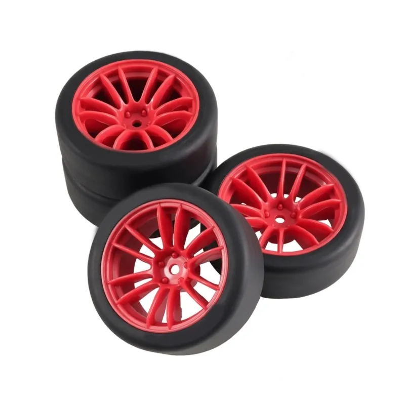 

WOWFU-Replacement Parts 1/10 For MJX 10303 10304 LERLAO XTS-S10 For TRAXXAS Ford RC Rally Car- 4Pcs RC Rally Drift Slick Tires