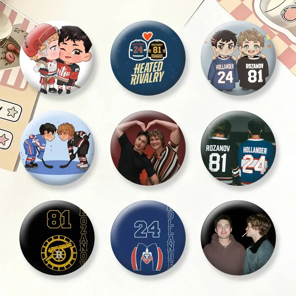 

TV H-heated Rivalry hot Badges Creative Tinplate Button PinsBrooch Badge Clothes Backpack