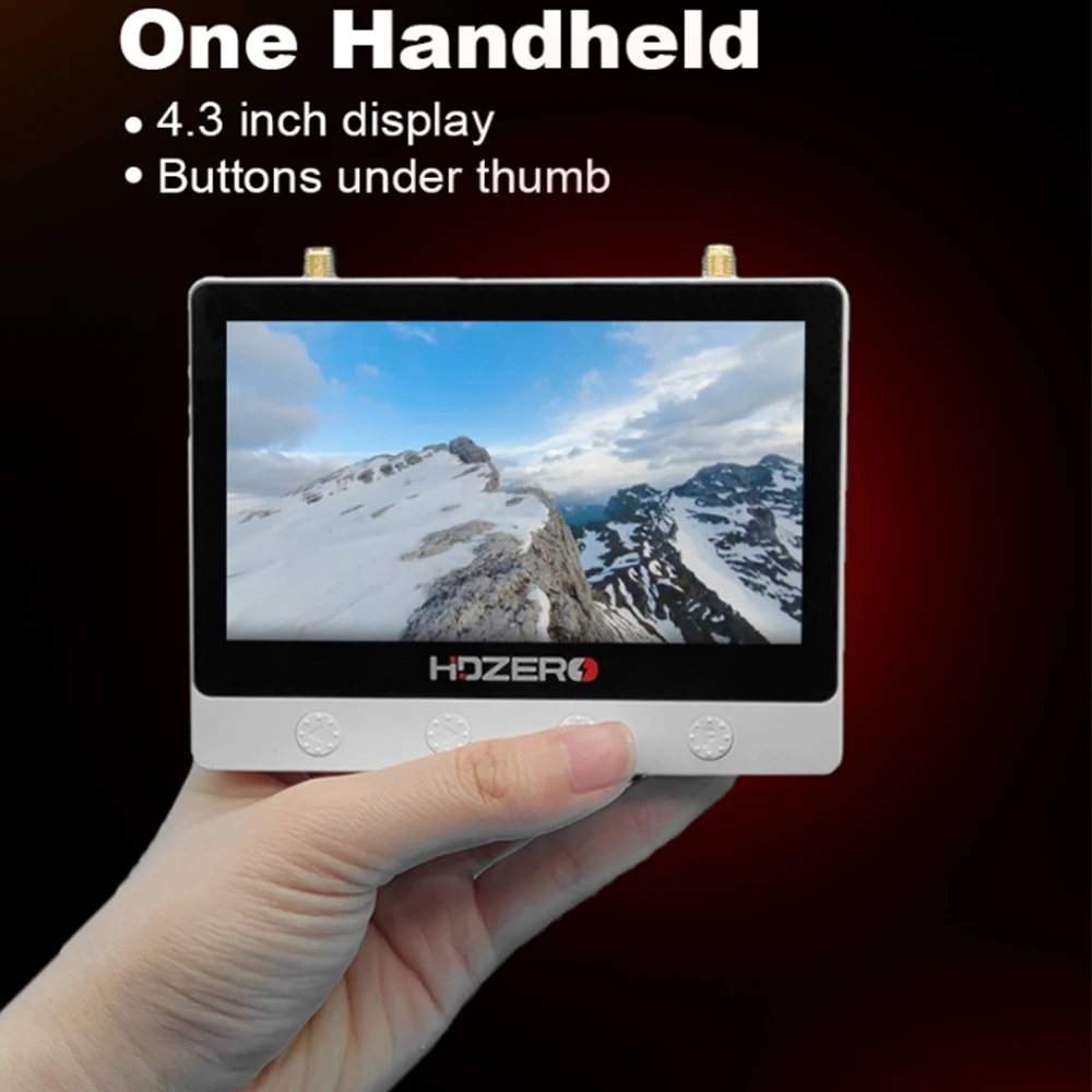 HDZero Monitor for FPV Drone Transmission 4.3-inch Screen 2S-6S XT30 Supports CVBS Input HDZero/Analog Auto-switching