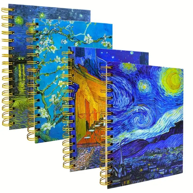 4 Packs of A5 Notebook Thick Super Hard Cover Spiral Notebook Hardcover Spiral Notebook Spiral Notebook 8.3\