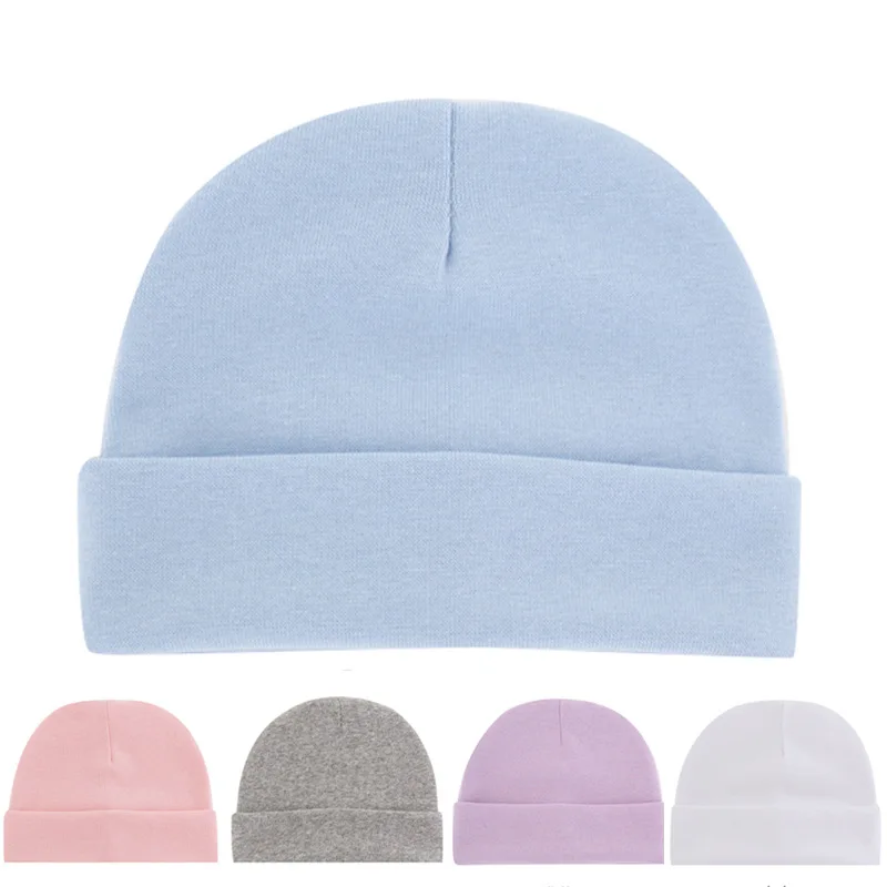 Gorro de Color liso para bebé recién nacido, regalo para bebé