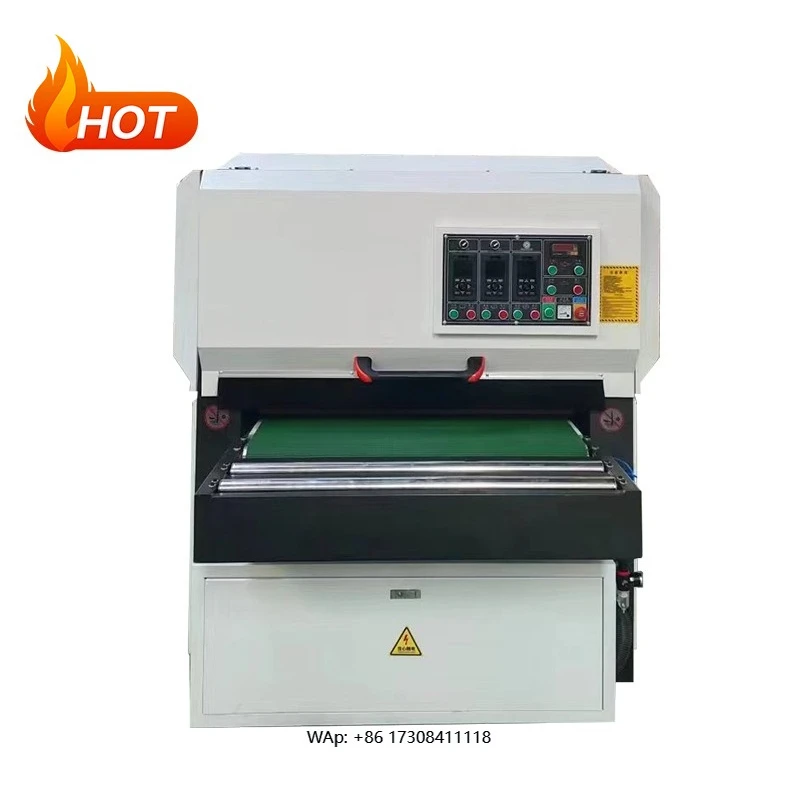 Automatic brush wood work cabinet door abrasive wood belt steel wire brush grinding and polishing sander