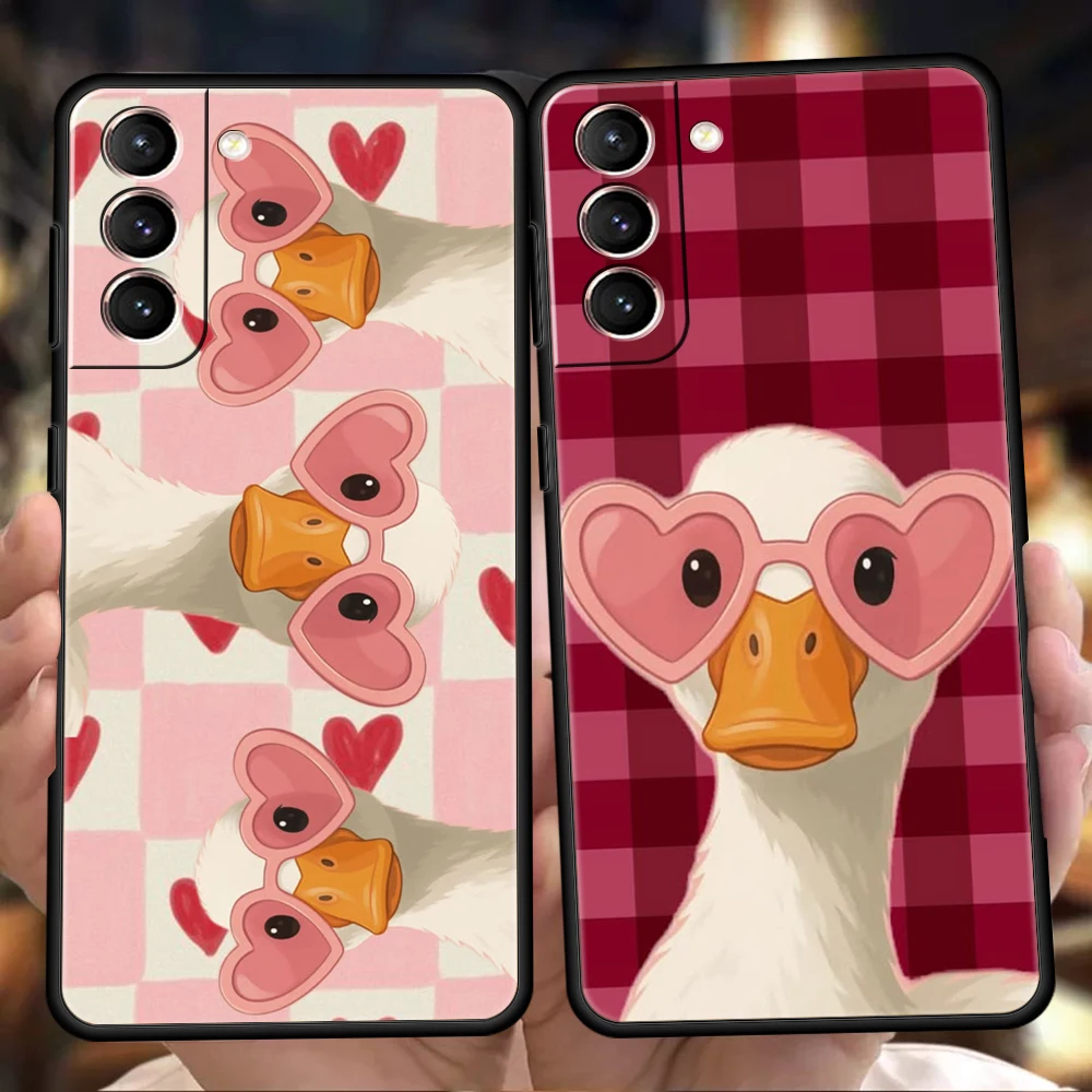 Phone Case for Samsung Galaxy S26 S25 S24 S23 S22 S20 S21 FE Ultra S10 S10E S9 Plus 5G Soft TPU Cover Capas Artistic Duck Art