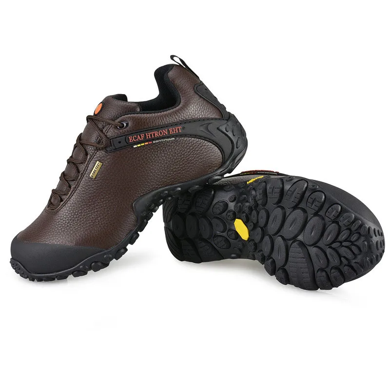 Men\'s Leather Hiking Shoes Breathable Non-Slip Wear-Resistant Sneakers Outdoor Casual Cross-Country Trekking Sports Footwear